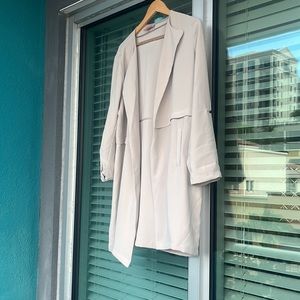 Philosophy -Taupe -open light weight jacket Utility length.